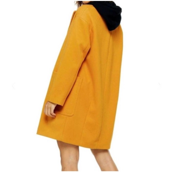 Topshop Carly Mustard Double Breasted Long Jacket Size 12 Brand New - Picture 9 of 9